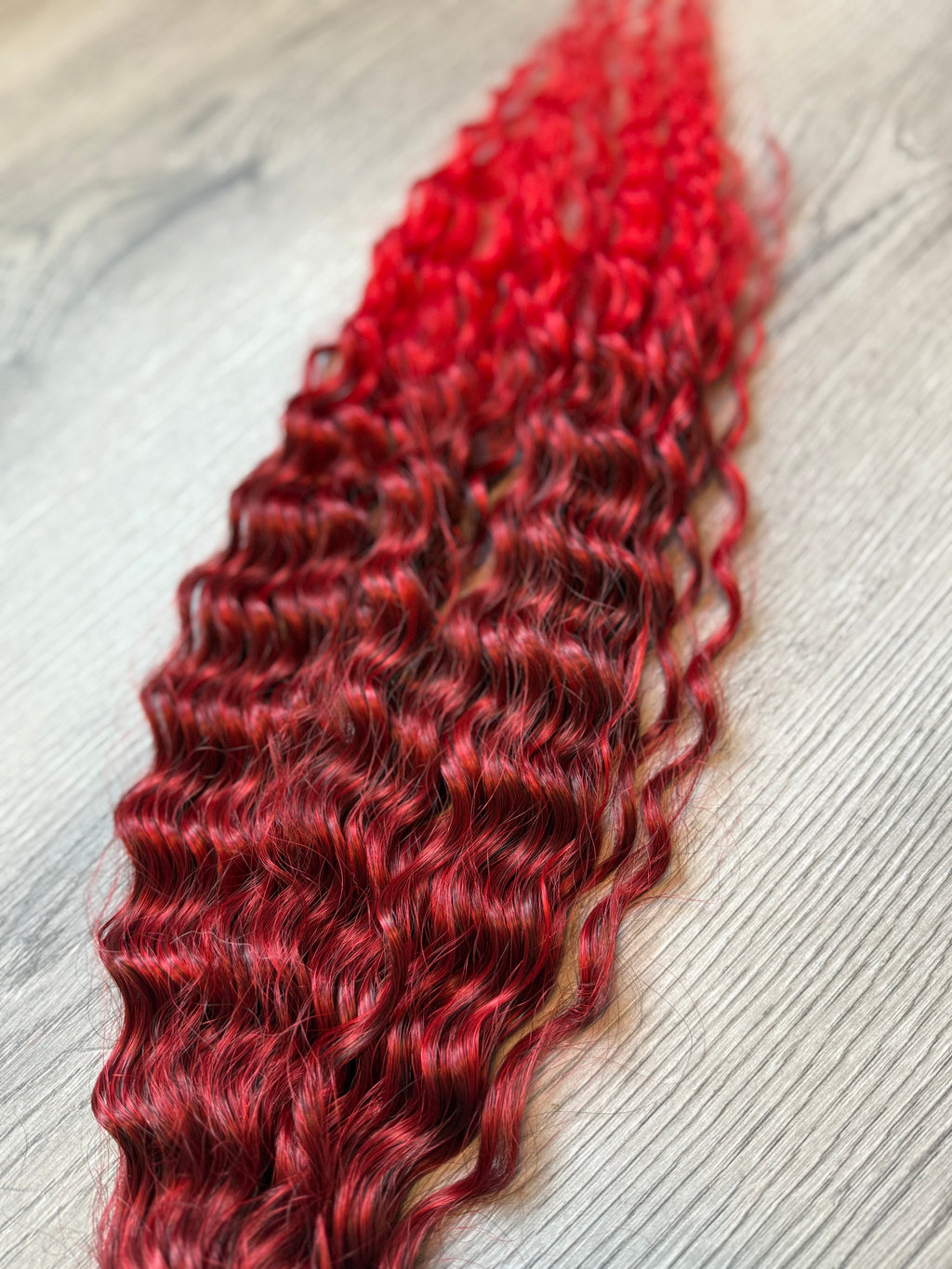Red ombré waves