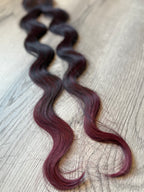 Black burgundy ombré deep wave