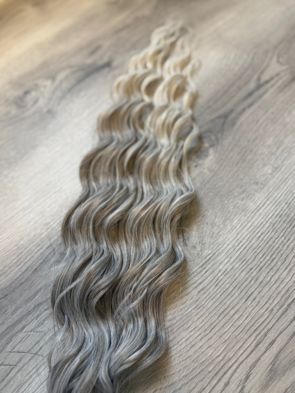 Ash to light ombré loose waves